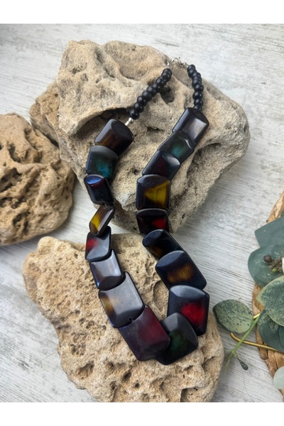 SEDEF TAKI Degrada taş tasarım kolye