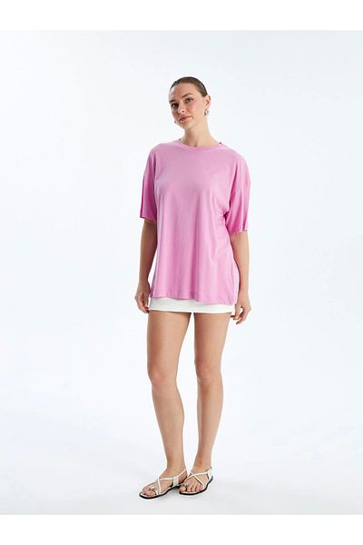 LC Waikiki Lc Waiki Crew Neck Plain Short Sleeve Oversize Women's T-Shirt
