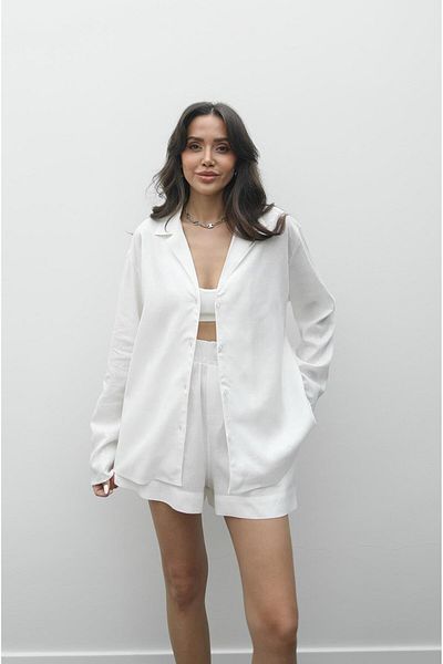 Havoş White Fabian Shirt Shorts Set