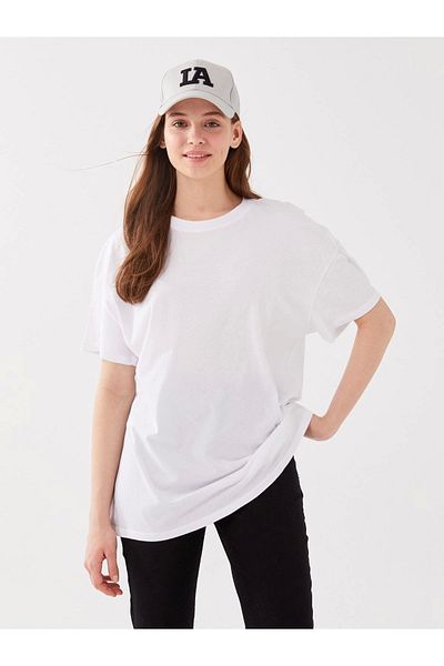 LC Waikiki Lc Waiki Vision Crew Neck Plain Short Sleeve Oversize Women's T-Shirt