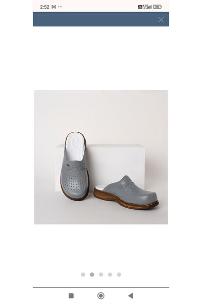 ÇİZGİ MEDİKAL Cook Slippers Genuine Leather Orthopedic Non-Slip Sole Cook Slippers Kitchen Slippers