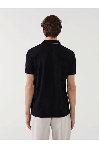 LC Waikiki Lc Waiki Vision Navy Blue Polo Neck Striped Men's T-Shirt