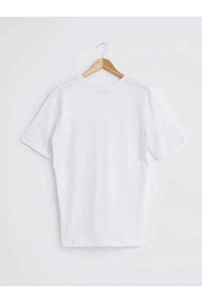 LC Waikiki Lc Waiki Men's White T-Shirt Crew Neck Basic Short Sleeve Cotton Basic from Your Fashion Style