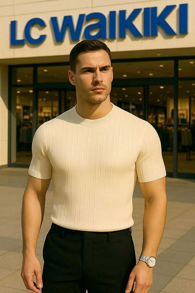 LC Waikiki Lc Waiki Knitted Sweater Crew Neck Men's T-Shirt