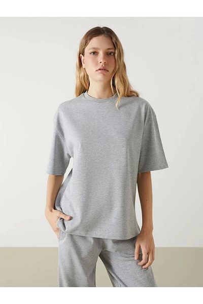 LC Waikiki Lc Waiki Vision Gray Crew Neck Oversize Women's T-Shirt