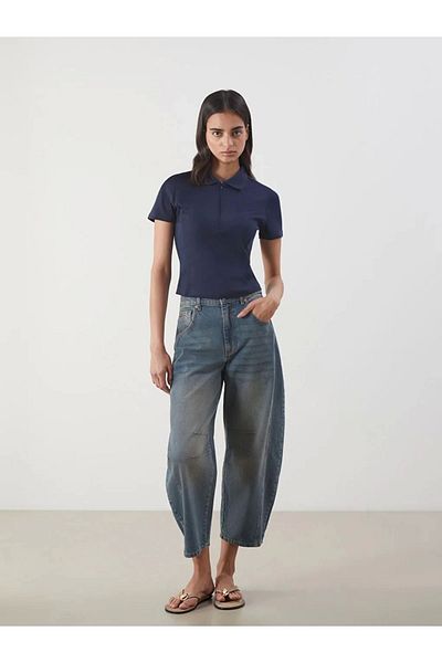 LC Waikiki Lc Waiki Vision Navy Blue Polo Neck Women's T-Shirt