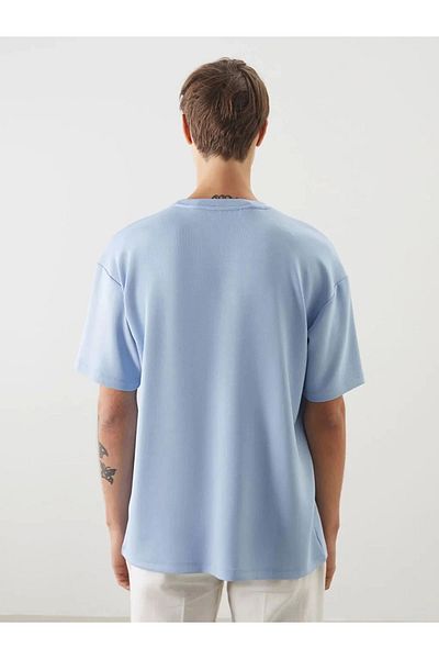 LC Waikiki Lc Waiki Vision Blue Crew Neck Short Sleeve Men's T-Shirt