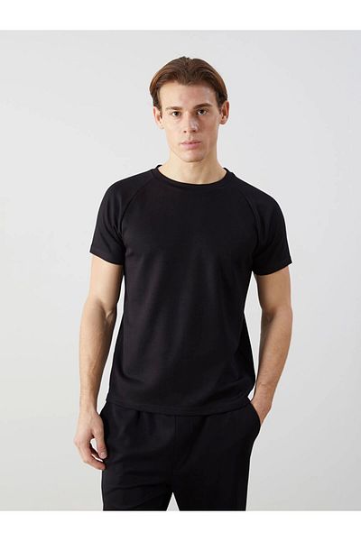 LC Waikiki Lc Waiki Natuvera Black Crew Neck Short Sleeve Men's T-Shirt