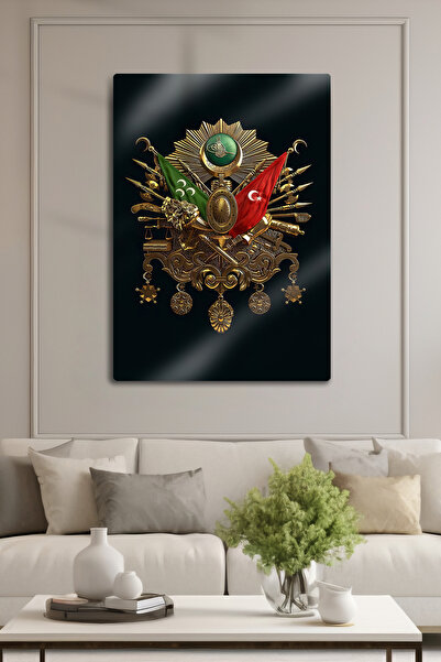 DekorHane Metal Baskı - Osmanlı Tuğrası, Dekoratif Bayrak Tablo