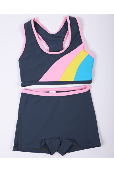 B&S Giyim Girl's Smoked Color Swimsuit Bikini with Bottom-Top Shorts