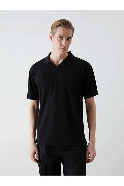 LC Waikiki Lc Waiki Eco Black Polo Neck Short Sleeve Men's T-Shirt