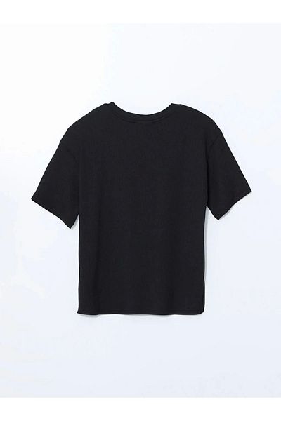 LC Waikiki Lc Waiki Maternity Black Crew Neck Women's T-Shirt