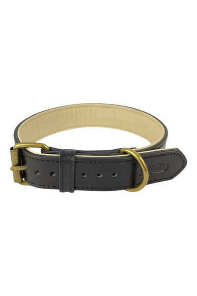 Canini Collar طوق كلب عتيق من الجلد الطبيعي بنسبة 100%، طبقة داخلية ناعمة، طو...