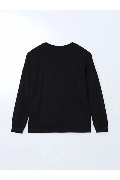 LC Waikiki Lc waiki xside black bicycle collar women's sweatshirt