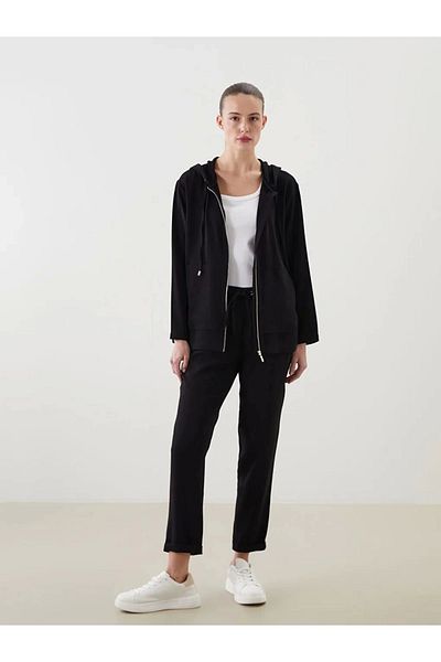 LC Waikiki Lcwaikikii Classic Black Hooded Women's Tunic