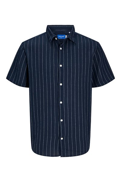 Jack & Jones Мъжка тъмносиня риза с къс ръкав J&J JORJOSHUA