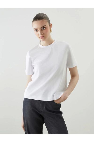 LC Waikiki Lc Waiki Vision Ecru Crew Neck Women's T-Shirt