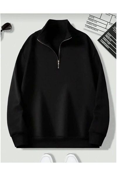 LC Waikiki Lc Waiki Women's Black Thick Winter Fabric Zip-Up Hooded Cardigan