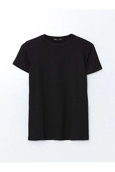 LC Waikiki Lc Waiki Modest Black Crew Neck Modal Blend Women's T-Shirt