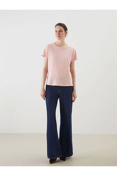 LC Waikiki Lc Waiki Classic Pink Crew Neck Women's T-Shirt