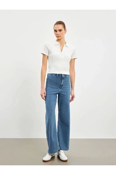 LC Waikiki Lc Waiki Vision Ecru Polo Neck Women's T-Shirt