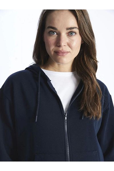LC Waikiki Lc Waiki Maternity Hooded Plain Long Sleeve Maternity Zip Sweatshirt