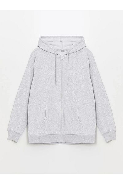LC Waikiki Lcwaikikii Xside Hooded Oversize Women's Zippered Sweatshirt