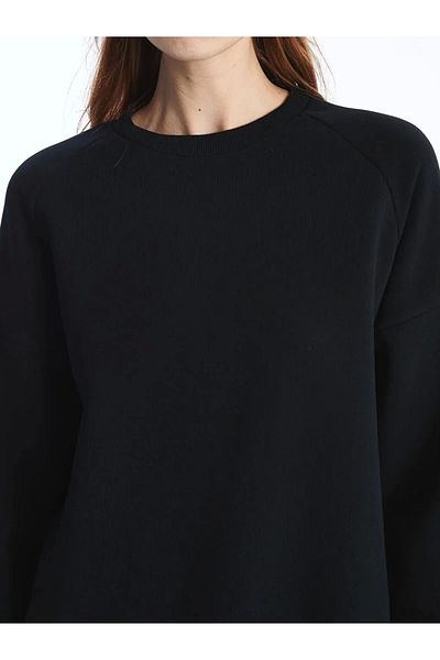 LC Waikiki Lc Waiki Xside New Black Crew Neck Oversize Women's Sweatshirt