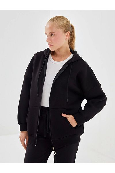 LC Waikiki Lc Waiki Hooded Oversize Women's Zippered Sweatshirt