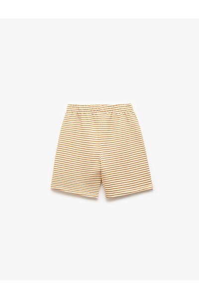 Koton New Season Cotton Lace-Up Striped Shorts