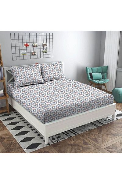 Danube Home Albany King Bed Fitted Sheet Set 180X200+30 Cm/50X75+15 Cm Maze Multicolor | 80 Cotton; 20 Lyocell