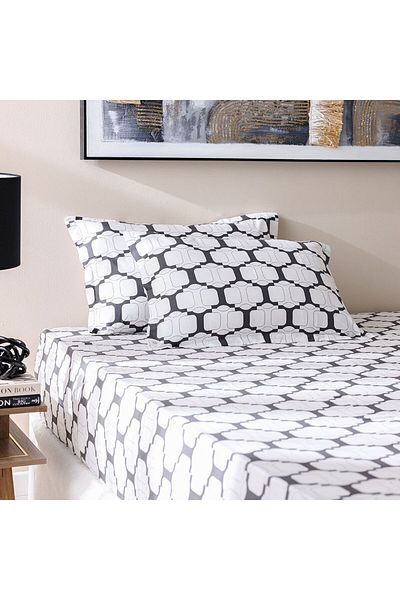Danube Home Bliss 3 Piece King Fitted Sheet Set 180X200 Cm Dk. Grey | Cotton /Viscos-180 Thread Count