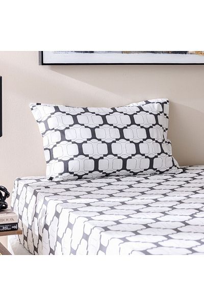 Danube Home Bliss 2 Piece Single Fitted Sheet Set 120X200 Cm Dk. Grey | Cotton /Viscos-180 Thread Count