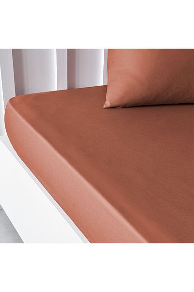 Danube Home Pristine Fit Queen Fitted Sheet Light Brown 160X200Cm | 100% Cotton-144 Thread Count