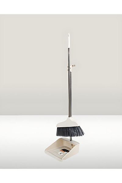 rexa Lightweight Broom and Dustpan Set with Long Handle – Upright Standing Cleaning Tool