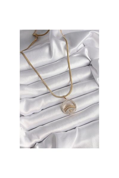 Skygo 316L Steel Gold Color Italian Chain Zircon Stone Eye Model Women's Necklace - Tj-Bko9593