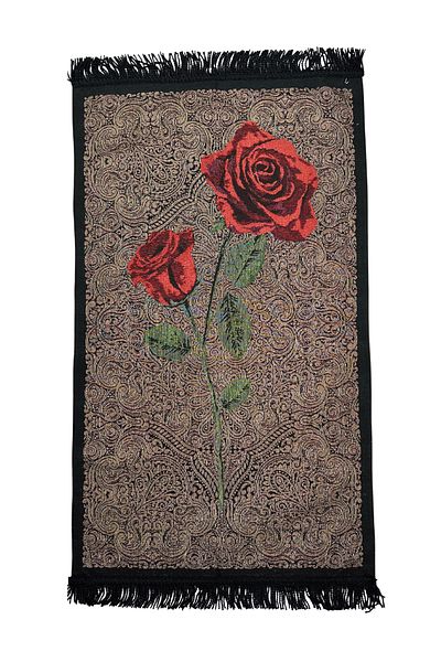TAYBOUN Elegant Rose Glitter Prayer Mat Featuring Dual Rose Motifs