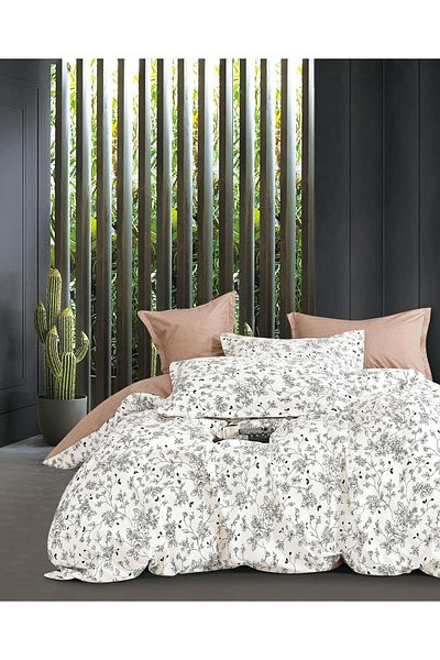 CHIRASO CHIRASO Linen, SUMMER Satin Cotton Fabric, Fitted Sheet 220x240 and Elastic 180x200, 4 Pillowcases