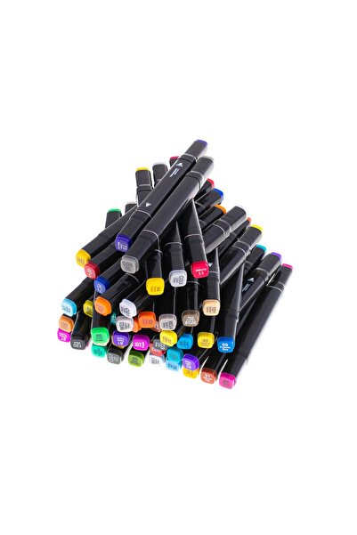 OEM Sada 48 alkoholových fixů, 2 hlavičky a úložný sáček, 15 cm, vícebarevné, 14 x 11 x 17,5 cm