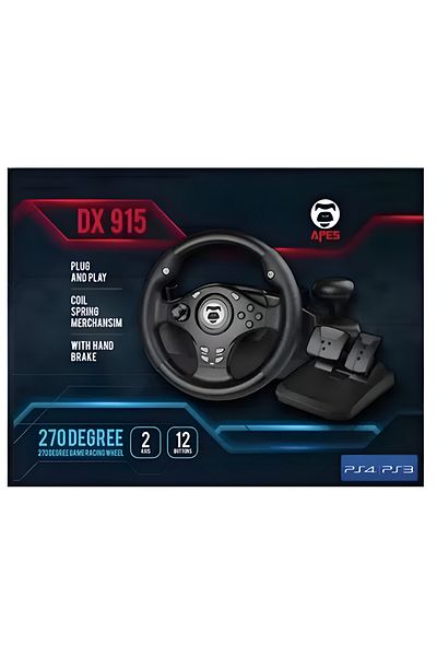 APES Racing Wheel for PlayStation 3/4 – 270° Vibration Steering Wheel with Auto Gear