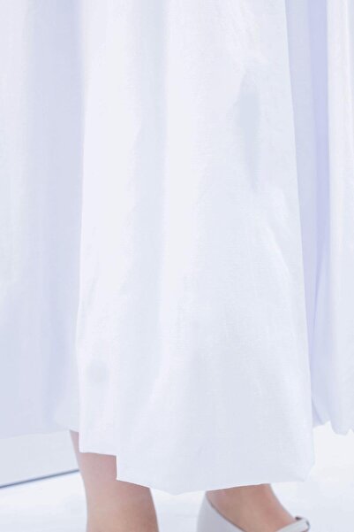 ALLDAY White-Balloon Skirt with Elastic Waist