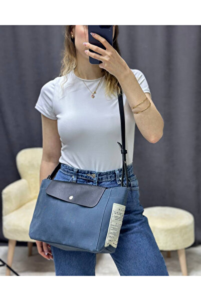 Nues Women's Leather Adjustable Strap Waxed Canvas B+Clutch Hand and Shoulder Bag