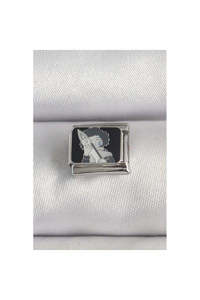 Skygo 316L Steel Silver Color Black Engraved Portrait Model Nomination Charm - Tj-Bc1385