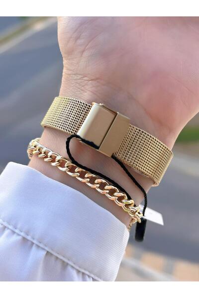 Daniel Klein Çelik Hasır Kordon 30 Mt Suya Dayanıklı Kadın Kol Saati+Bileklik BYN.13966.3