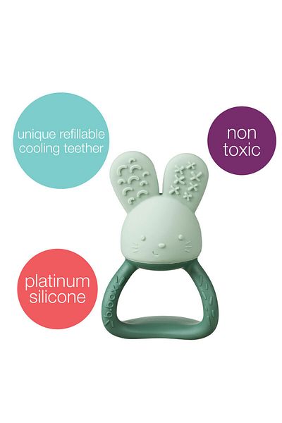 Bbox B.Box Chill + Fill Teether – Sage , 3M+, Fillable Water Teething Toy For Babies