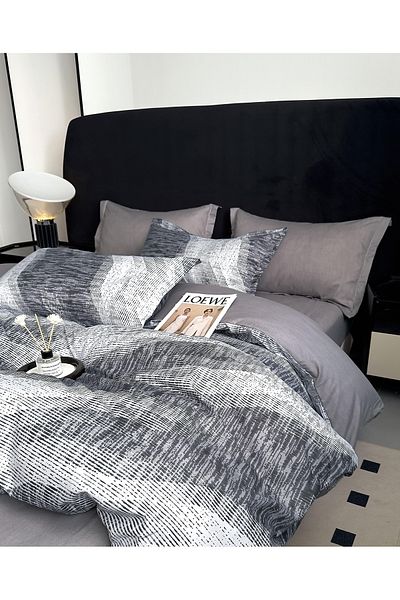 CHIRASO CHIRASO Linen, SUMMER Satin Cotton Fabric, Fitted Sheet 220x240 and Elastic 180x200, 4 Pillowcases