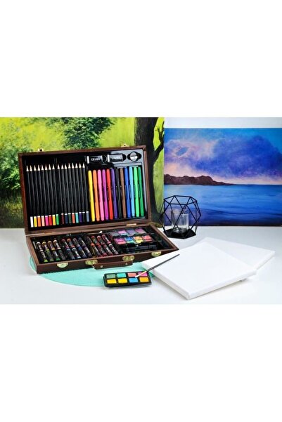 ISO TRADE Sada pro malování a kreslení, dřevěná stavebnice, 81 dílků