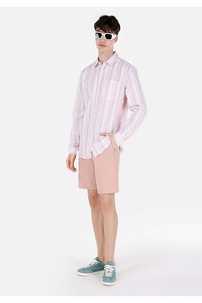 Colin's Regular Fit Mid Waist Plain Men's Orange Shorts