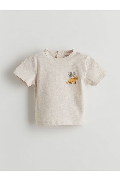 LC Waikiki T-shirt dla chłopca z okrągłym dekoltem i nadrukiem, 2 szt. w opakowaniu