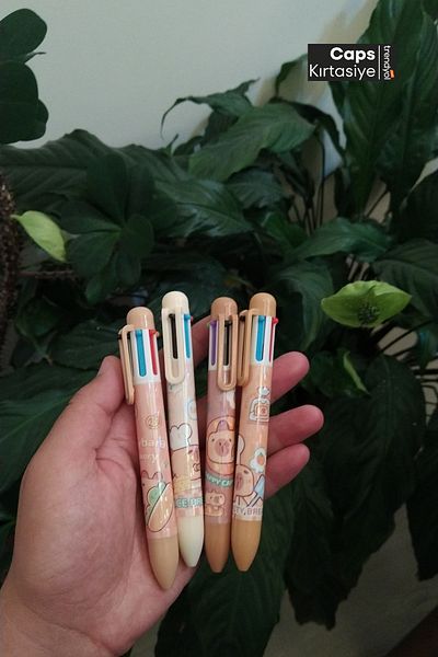 caps anlarınızı paylaştığınız ortağınız 2 Capybara Themed 10 Color Ballpoint Pens – Cute Design, Multicolor Writing Experience